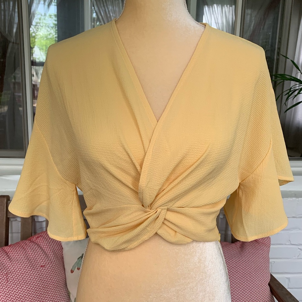 Papaya Size Small, Crop Top in Yellow